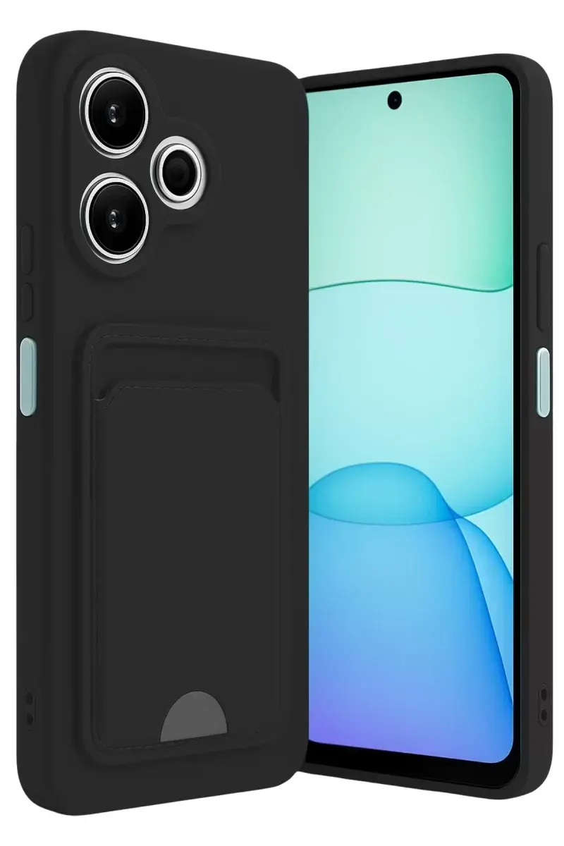 Newface Xiaomi Redmi 13 4g Kılıf Kelvin Kartvizitli Silikon - Siyah