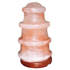 Deniz Feneri Şekilli Doğal Himalaya Kaya Tuzu Lambası Kablolu Ampullü Pembe 2-3 Kg