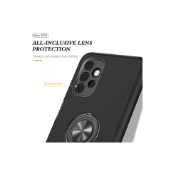 Samsung Galaxy A72 Kılıf Elit Yüzüklü Kapak - Siyah