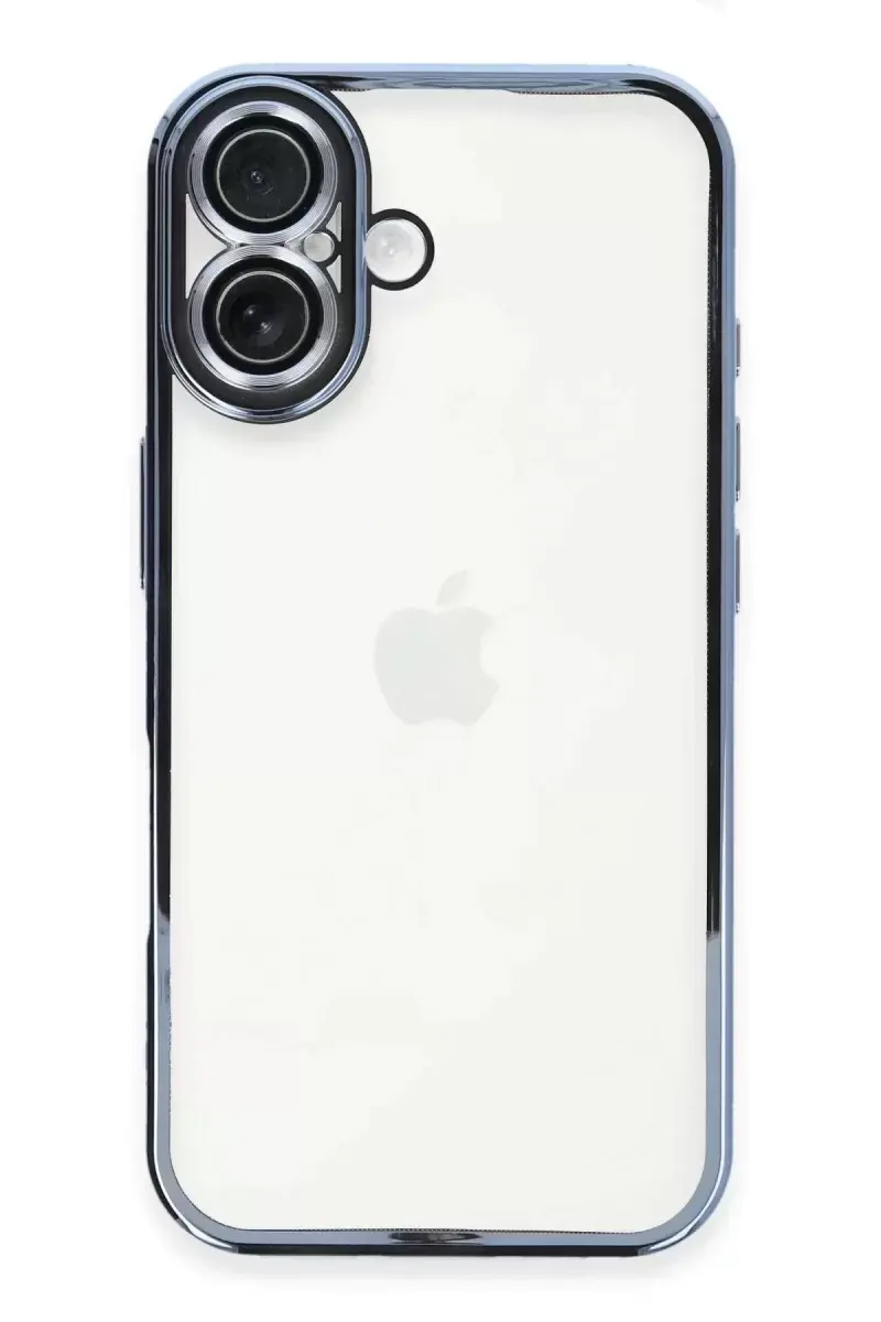 Newface İphone 16 Plus Kılıf Razer Lensli Silikon - Açık Mavi