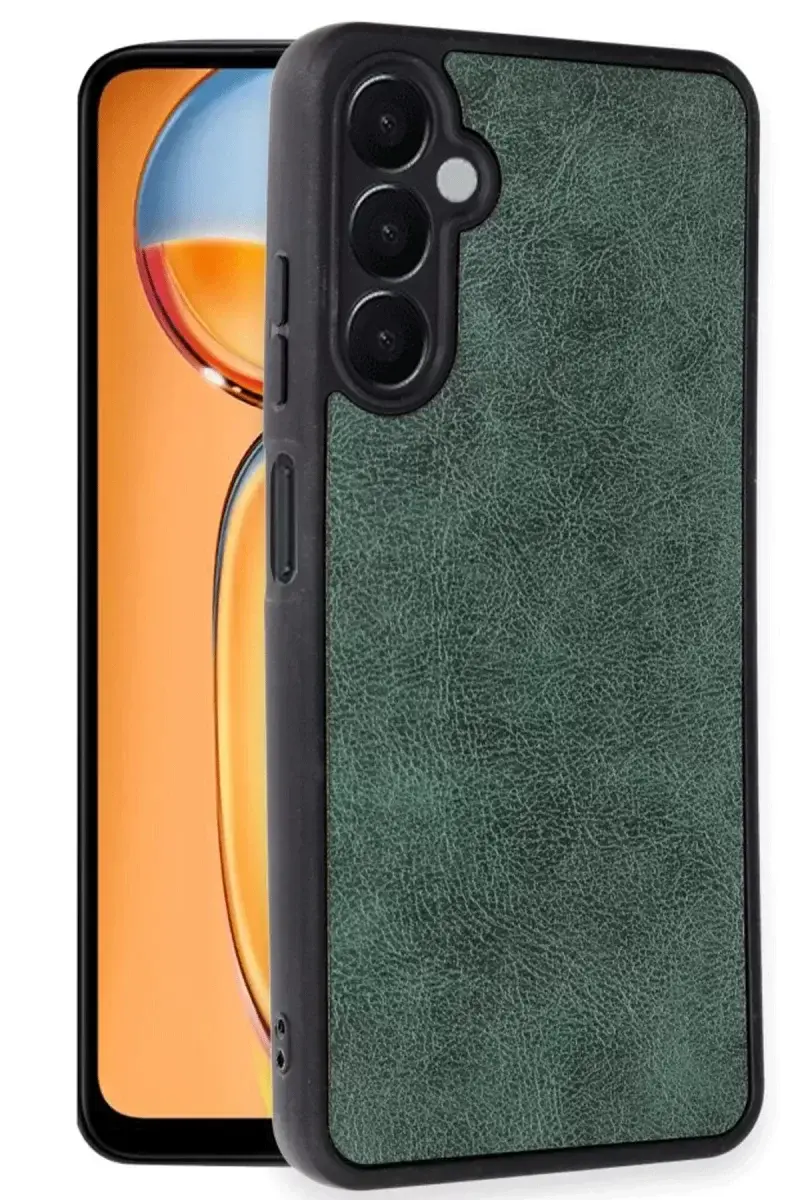 Newface Samsung Galaxy A36 Kılıf Aras Deri Kapak - Koyu Yeşil