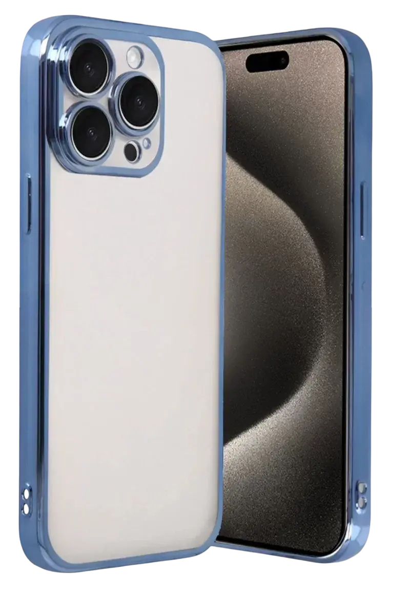 Newface Apple İphone 15 Pro Max Razer Lensli Silikon - Açık Mavi