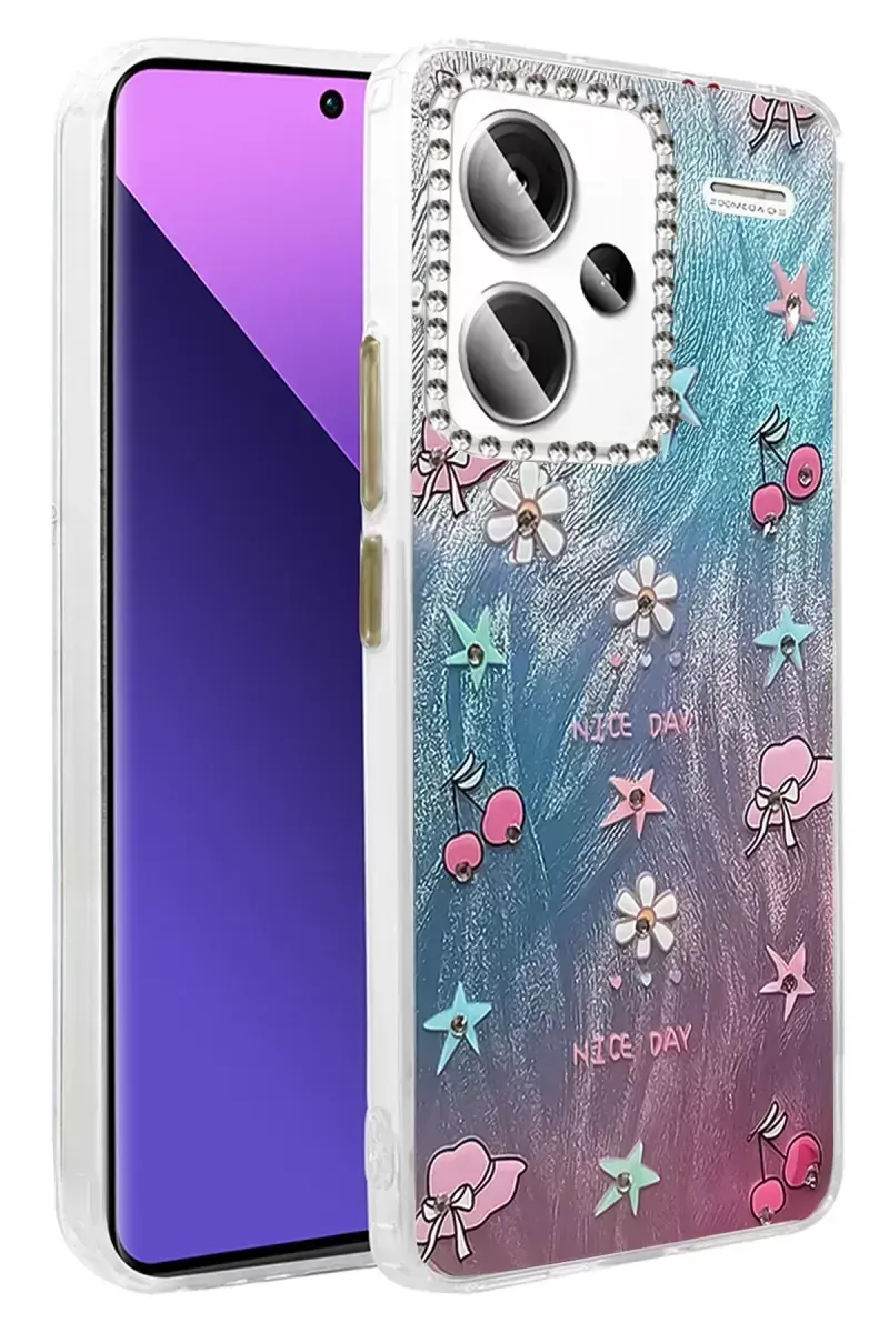 Newface Xiaomi Redmi Note 13 Pro Plus Kılıf Blade Aynalı Desenli Kapak - Desen 4