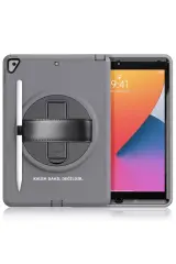 Newface Apple İpad 10.2 (7.nesil) Kılıf Hand Strap Tablet Kılıfı - Gri