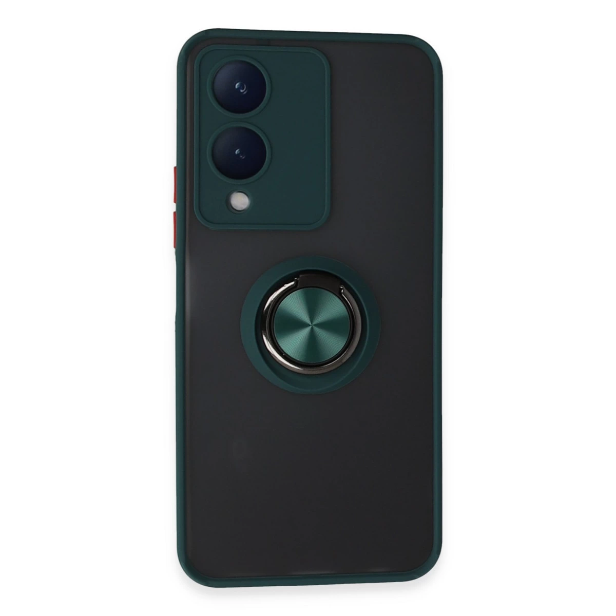 Vivo Y17s Kılıf Montreal Yüzüklü Silikon Kapak - Yeşil