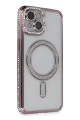 Newface İphone 13 Kılıf Joke Simli Magneticsafe Kılıf - Pembe