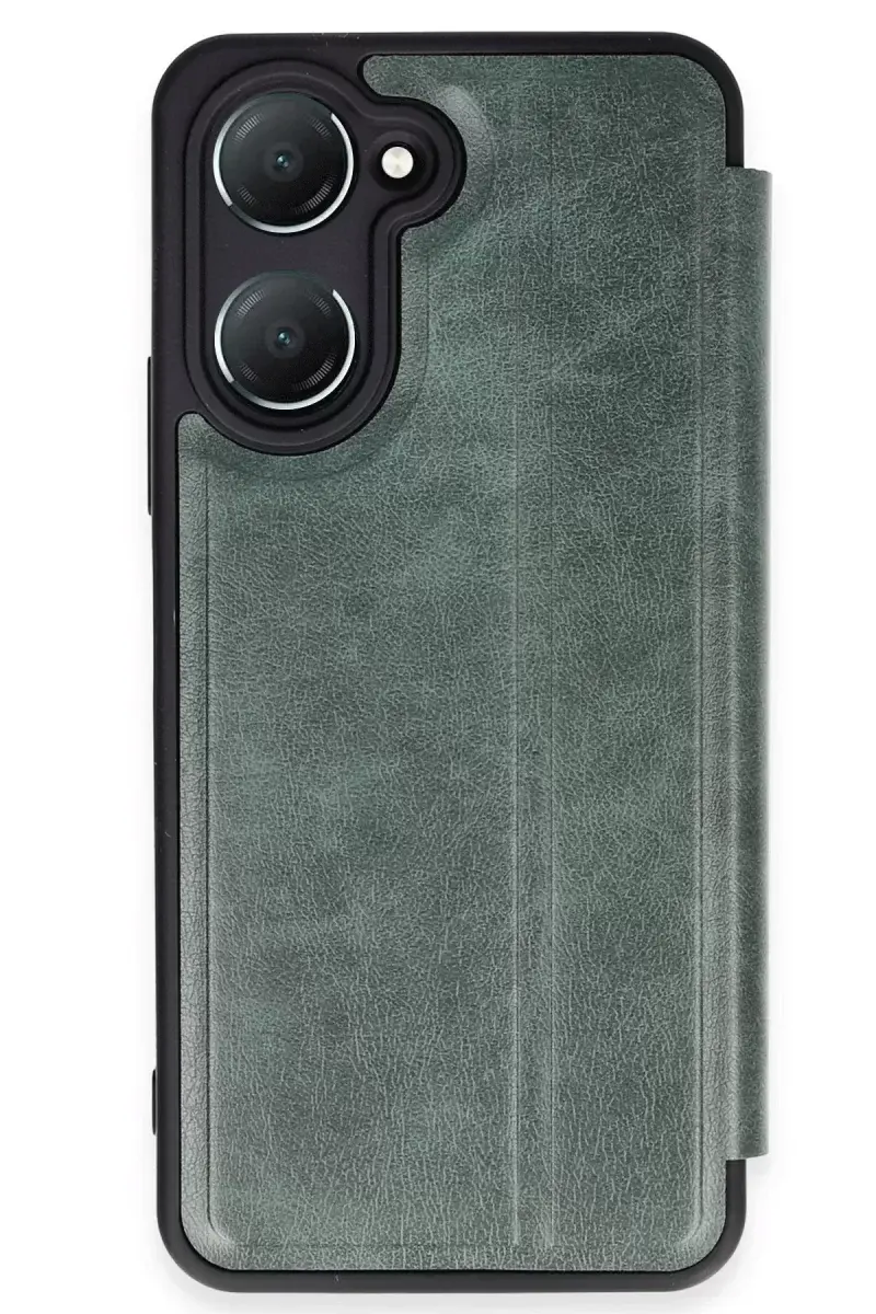 Newface Vivo Y18 Kılıf Flip Cover - Koyu Yeşil