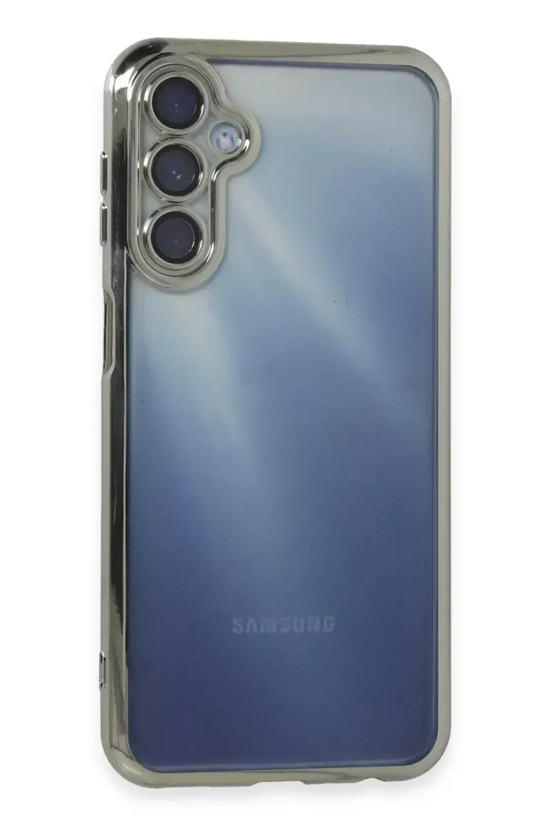 Newface Samsung Galaxy A35 5g Kılıf Razer Lensli Silikon - Gümüş