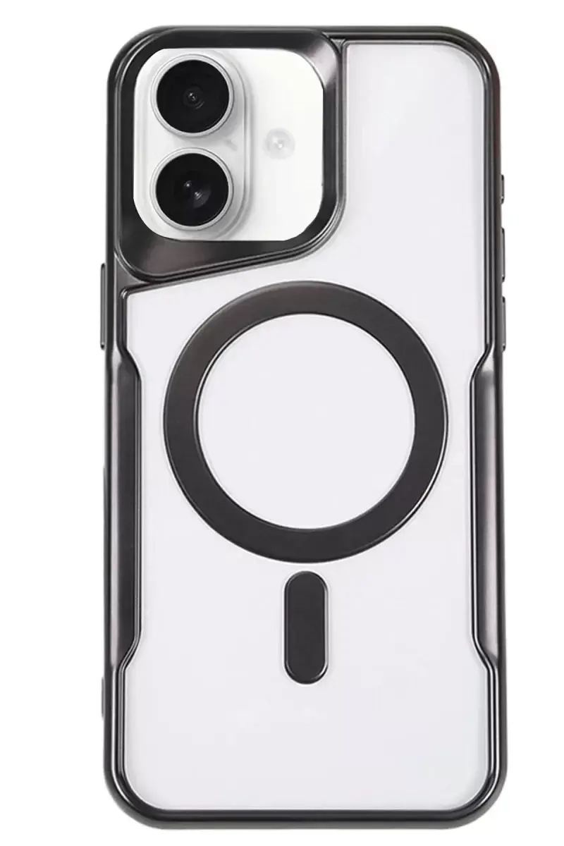Newface Apple İphone 16 Plus Kılıf Boyi Magsafe Silikon Kapak - Siyah