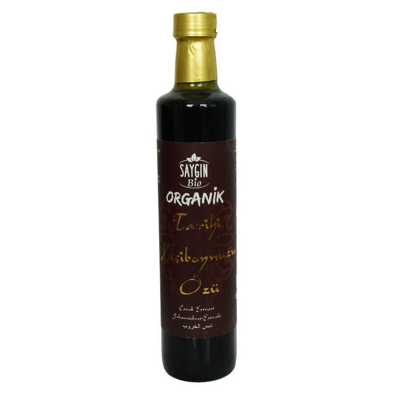 Keçiboynuzu Özü Harnup Özü Tarihi Organik Cam Şişe 680 Gr