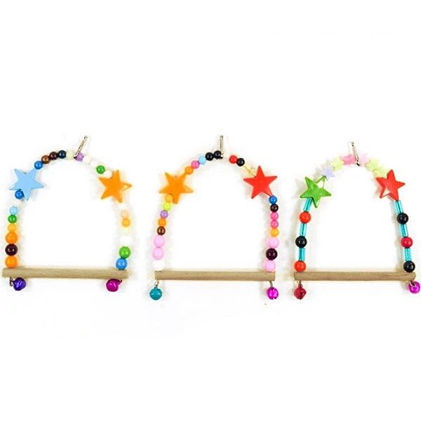 Renkli Boncuklu Ve Çanlı Kuş Salıncağı 11-11 cm Yıldızlı