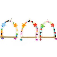 Renkli Boncuklu Ve Çanlı Kuş Salıncağı 11-11 cm Yıldızlı