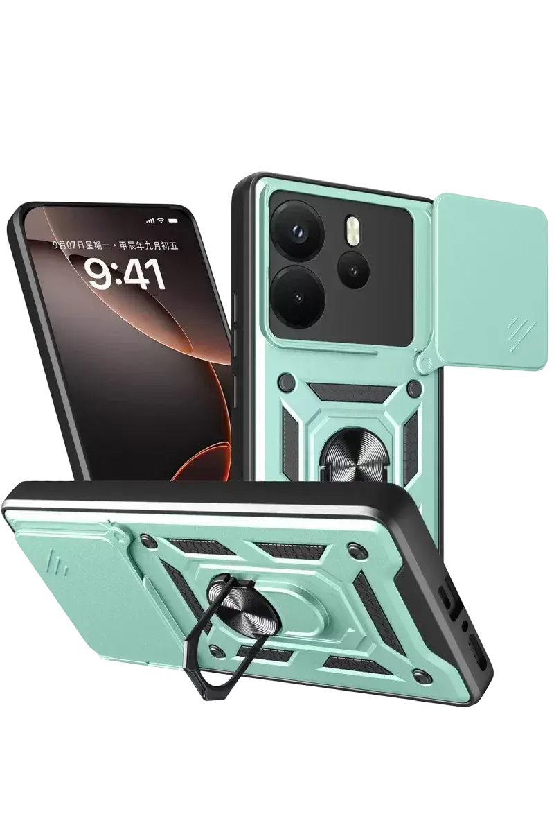 Newface Xiaomi Redmi Note 14 4g Pars Lens Yüzüklü Silikon - Yeşil