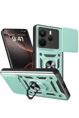Newface Xiaomi Redmi Note 14 4g Pars Lens Yüzüklü Silikon - Yeşil