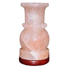 Vazo Şekilli Doğal Himalaya Kaya Tuzu Lambası Kablolu Ampullü Pembe 2-3 Kg