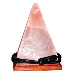 Piramit Şekilli Doğal Himalaya Tuzu Lambası Kablolu Ampullü Pembe 3-4Kg