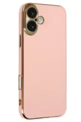 Newface İphone 16 Kılıf Volet Silikon - Pembe