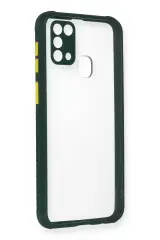 Newface Samsung Galaxy M31 Kılıf Miami Şeffaf Silikon - Koyu Yeşil