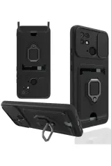 Newface Xiaomi Redmi 10c Kılıf Zuma Kartvizitli Yüzüklü Silikon - Siyah