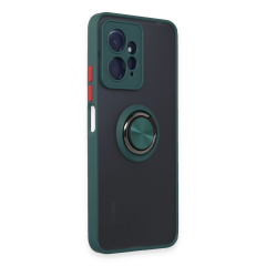 Xiaomi Redmi Note 12 4g Kılıf Montreal Yüzüklü Silikon Kapak - Yeşil