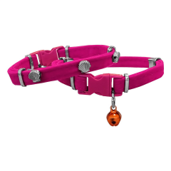 Markapet Kadife Kedi Boyun Tasması Midyeli 20-32 cm Pembe