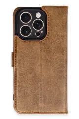 Newface İphone 16 Pro Kılıf Trend S Plus Kapaklı Kılıf - Taba