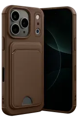 Newface Apple İphone 17 Pro Kelvin Kartvizitli Silikon - Kahverengi