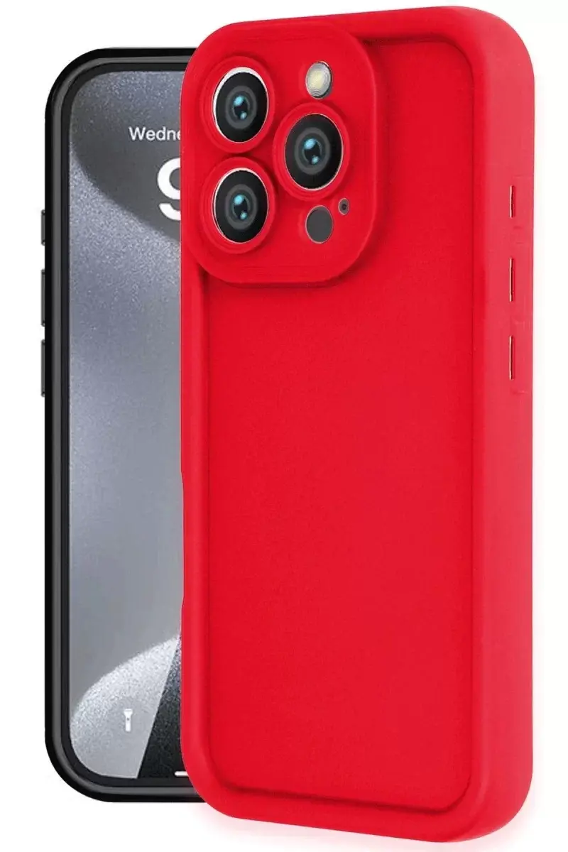 Newface İphone 16 Pro Max Kılıf Viera Silikon - Kırmızı