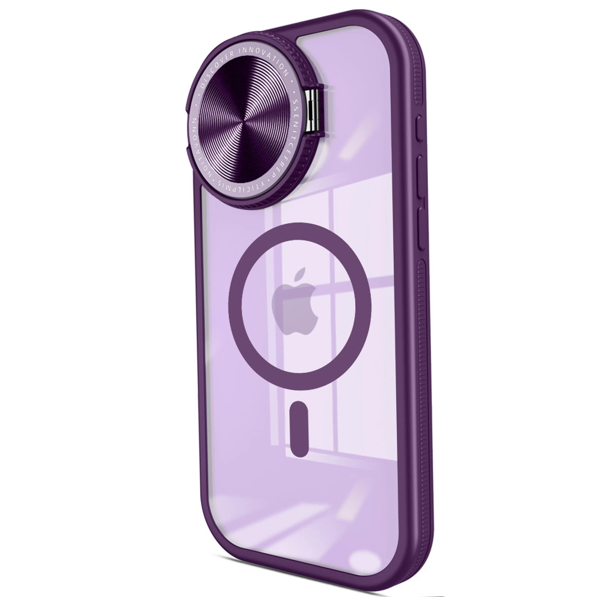 İphone 14 Pro Max Kılıf Teleskop Lens Magsafe Silikon Kapak - Derin Mor