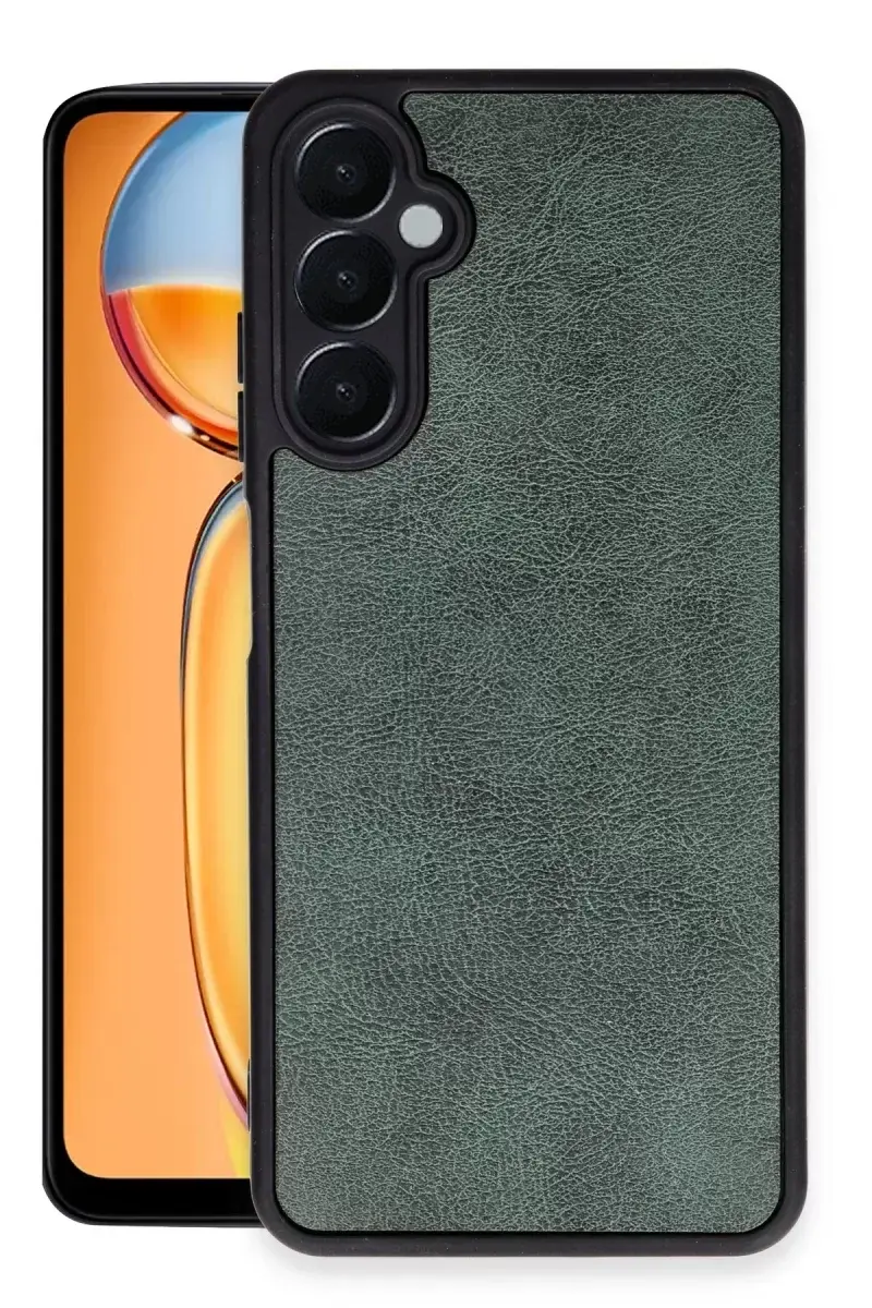 Newface Samsung Galaxy A55 5g Kılıf Aras Deri Kapak - Koyu Yeşil