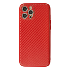 İphone 12 Pro Max Kılıf Coco Karbon Silikon - Kırmızı