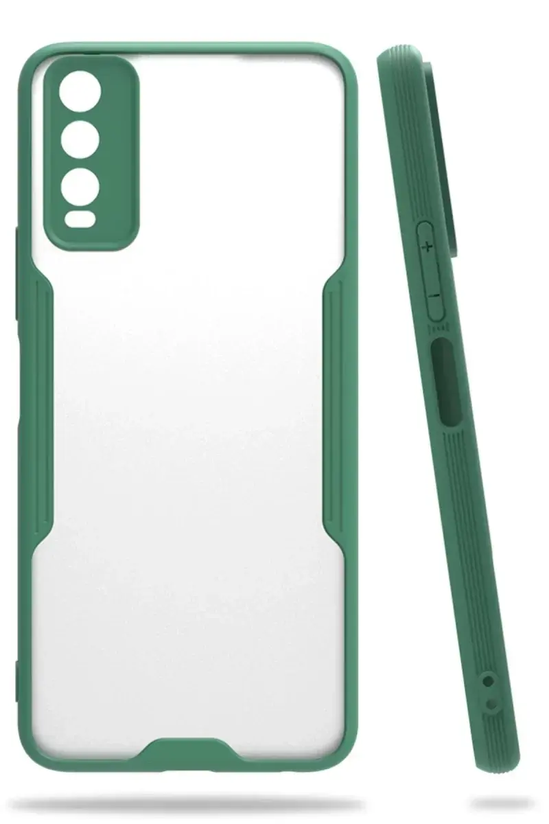 Newface Vivo Y11s Kılıf Platin Silikon - Yeşil