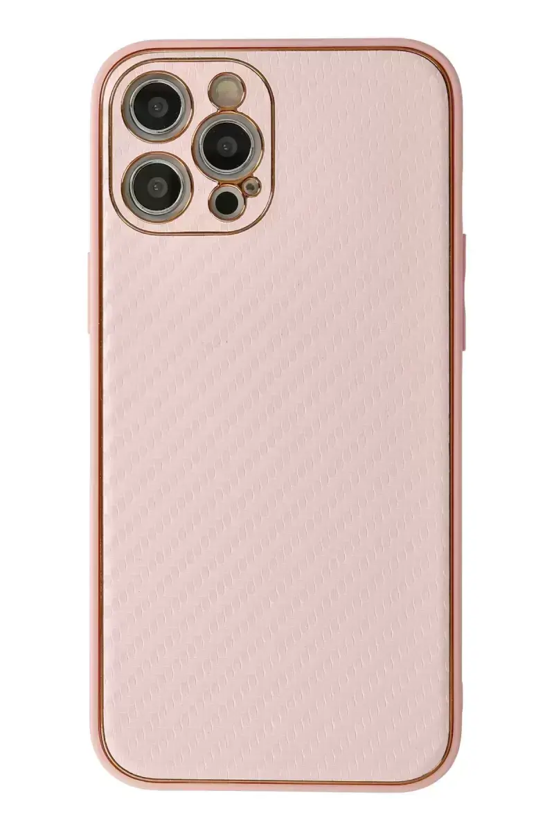 Newface İphone 12 Pro Kılıf Coco Karbon Silikon - Pembe