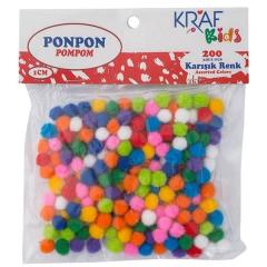 Kids Karışık Renk Ponpon 1cm 200 Adet