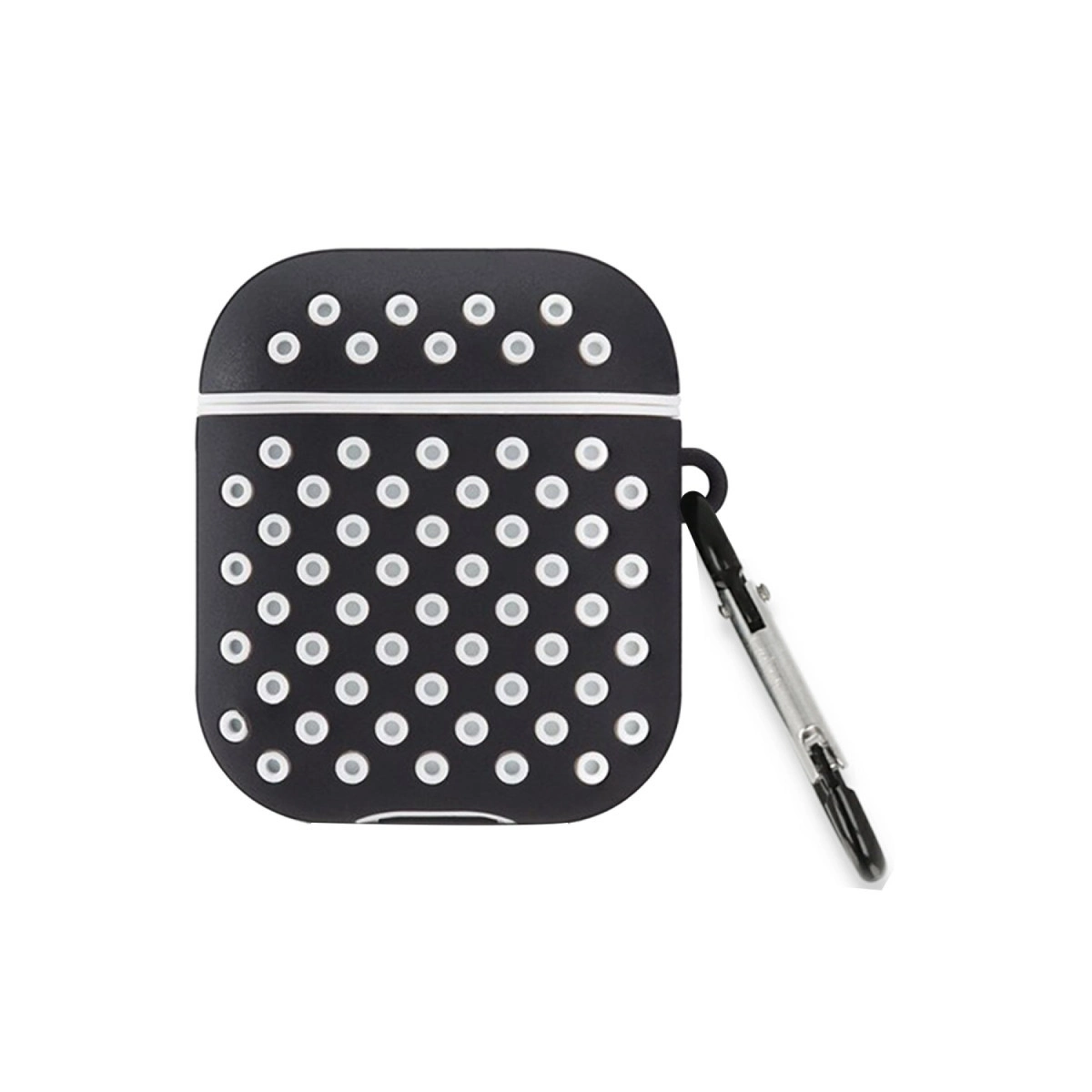 Airpods 2 (2.nesil) Spor Delikli Kılıf - Siyah-beyaz