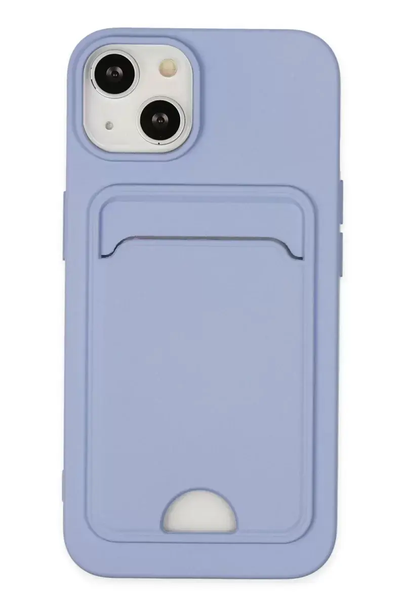 Newface İphone 14 Plus Kılıf Kelvin Kartvizitli Silikon - Lila