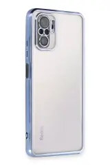 Newface Xiaomi Redmi Note 10 Kılıf Razer Lensli Silikon - Açık Mavi