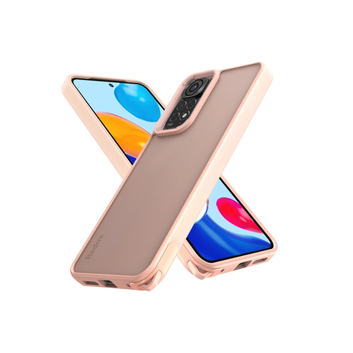 Xiaomi Redmi Note 11 Kılıf Elegant Kapak - Pudra