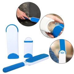 Kedi Köpek Tüy Temizleyici Fırça Seti Beyaz-Mavi