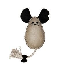 Kedi Oyuncağı Bıyıklı Keçe Fare 6-11 cm Taba