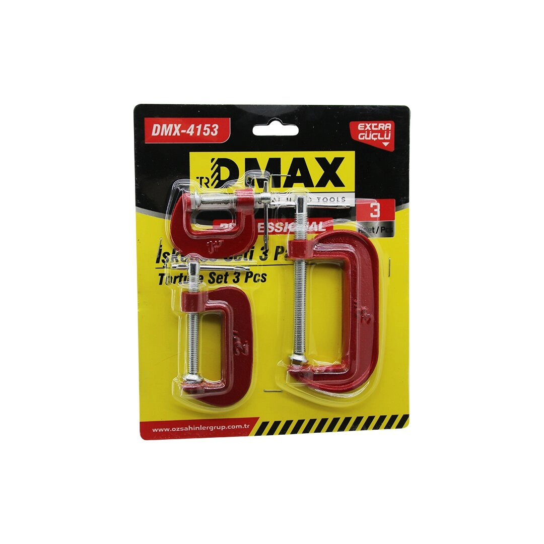 Dmax-4153 ( 3pcs ) ( Mini ) İşkence Mengene Seti ( Çelik Karbon ) ( 25-50-75mm )*72