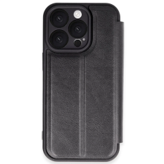 İphone 16 Pro Max Kılıf Flip Cover - Siyah