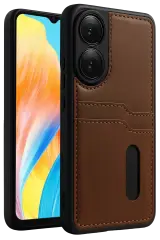 Newface Oppo A38 Sara Kartvizitli Deri Kılıf - Taba