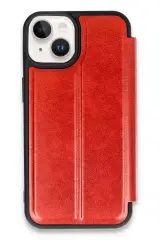Newface Apple İphone 14 Kılıf Flip Cover - Kırmızı