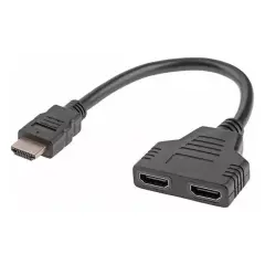 Powermaster Pm-31348 Hdmı Erkek Hdmı To 2x Dişi Adaptör 30cm Kablo Çoklayıcı Splitter