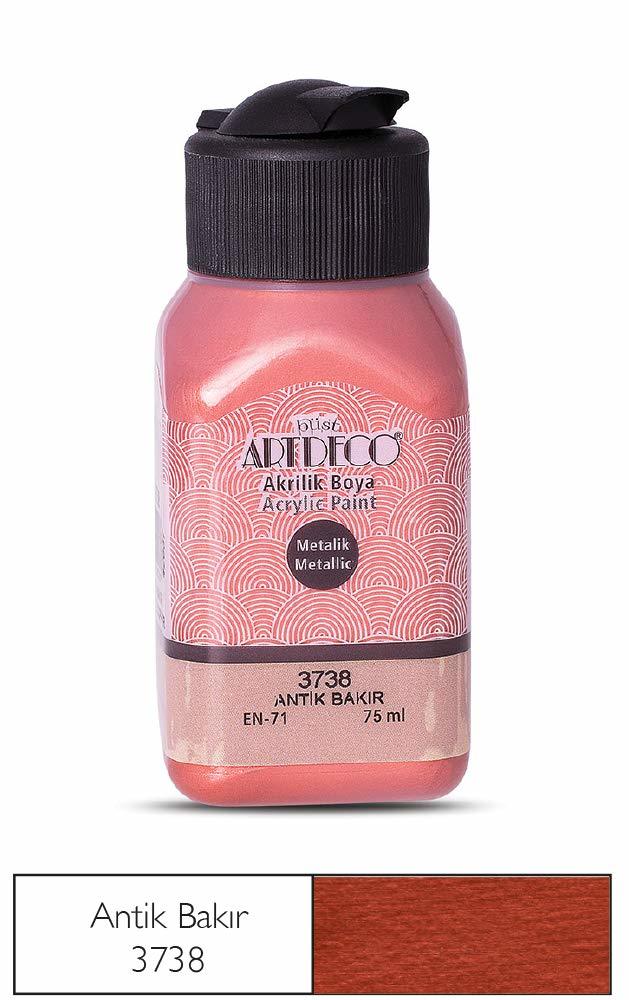 Metalik Akrilik Boya - 75ml - Antik Bakır - N:3738