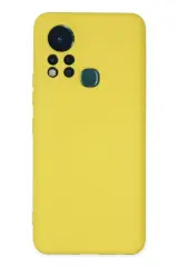 Newface İnfinix Hot 11s Kılıf Nano İçi Kadife Silikon - Sarı