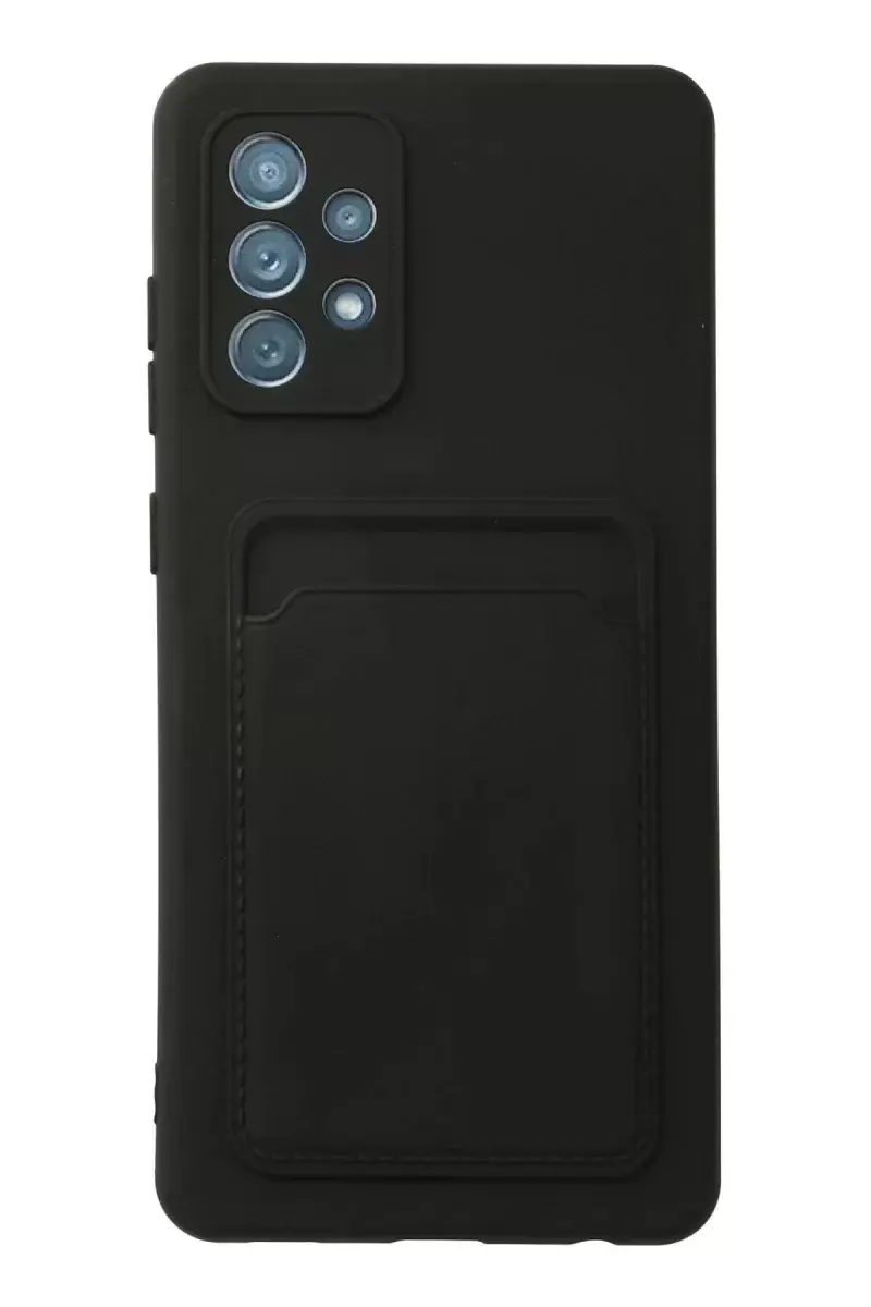 Newface Samsung Galaxy A72 Kılıf Kelvin Kartvizitli Silikon - Siyah