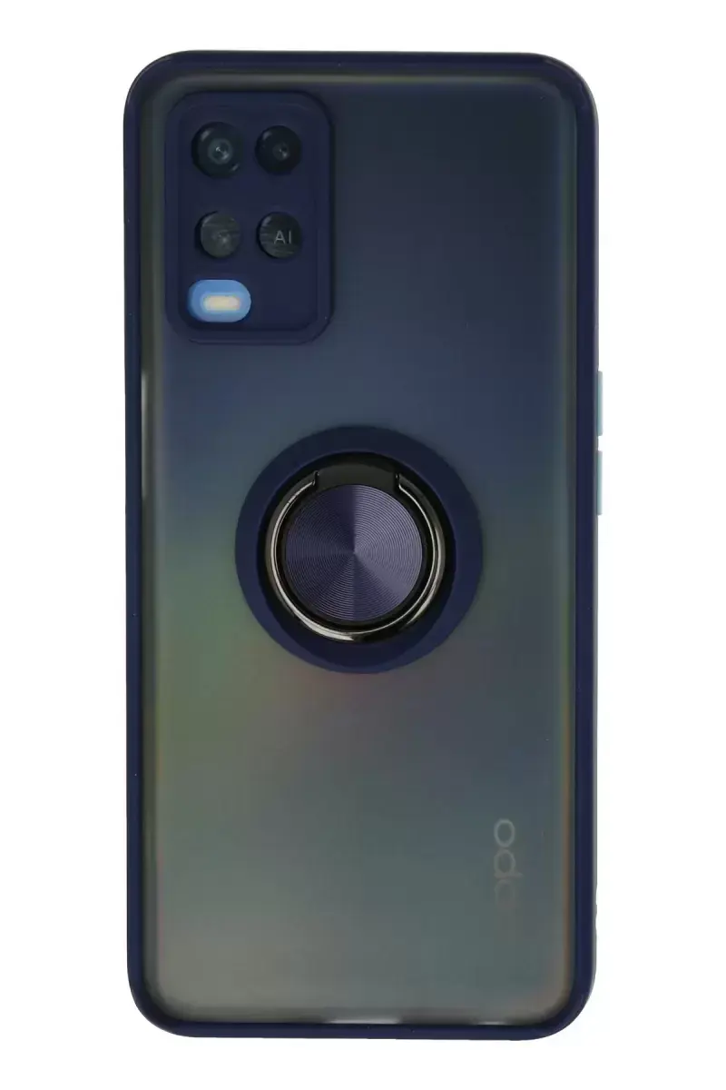 Newface Oppo A54 4g Kılıf Montreal Yüzüklü Silikon Kapak - Lacivert