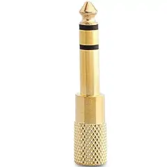 6.3 Mm Stereo Erkek-3.5 Mm Stereo Dişi Sarı Metal Gold Jack Fiş Çevirici